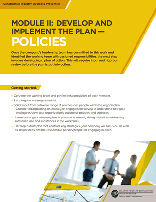 Module II: Develop and Implement the Plan - Policies