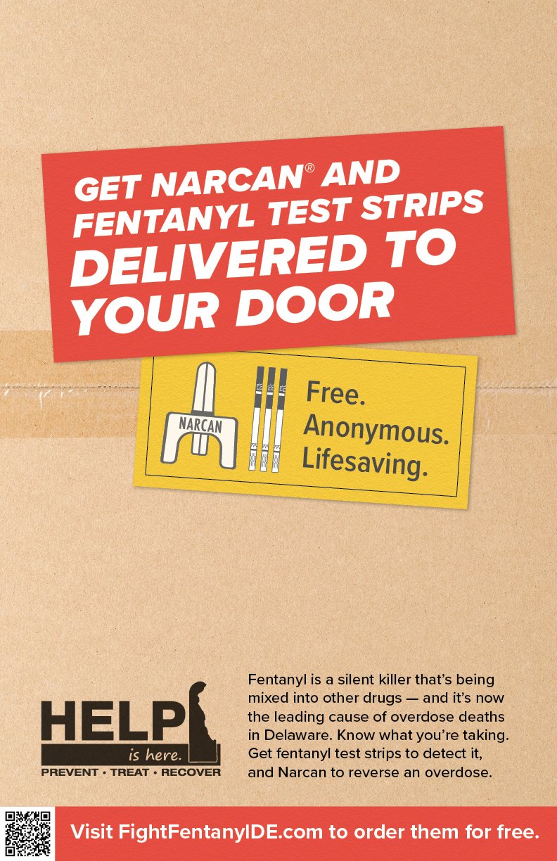 Free Narcan® and Fentanyl Test Strips | Help is Here Delaware